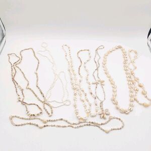 Shell Necklaces Beach Wedding Jewelry Lot of 9 Bulk Mixed Shells Handmade